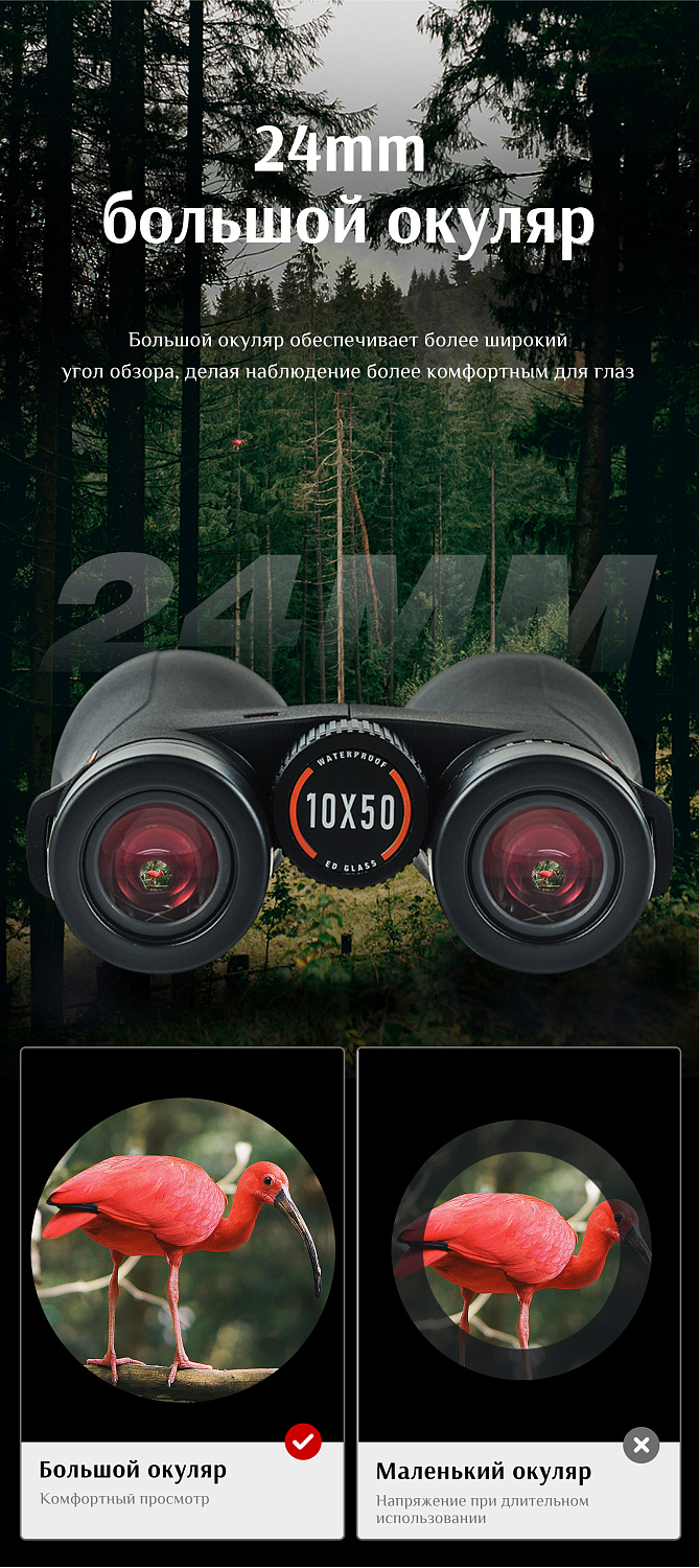 Бинокль Eyeskey Wave ED-10x42