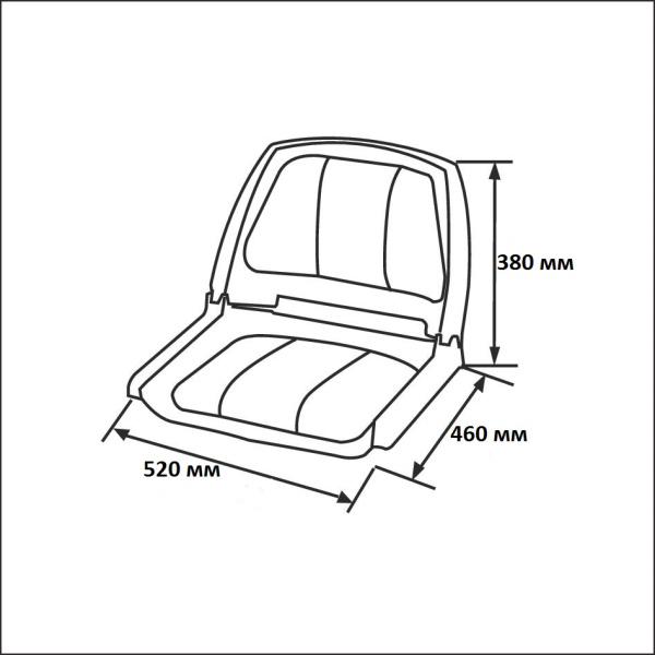 Сиденье пластмассовое складное с подложкой Molded Fold-Down Boat Seat, серое 75109G от прозводителя Newstarmarine